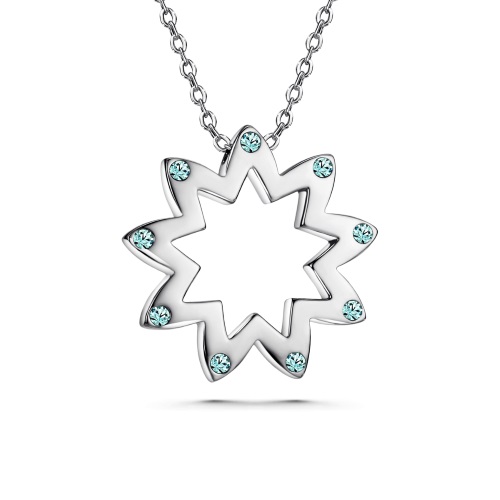 Aquamarine snowflake store necklace